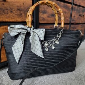Authentic Gucci Bamboo Tote Shoulder Bag with Strap
